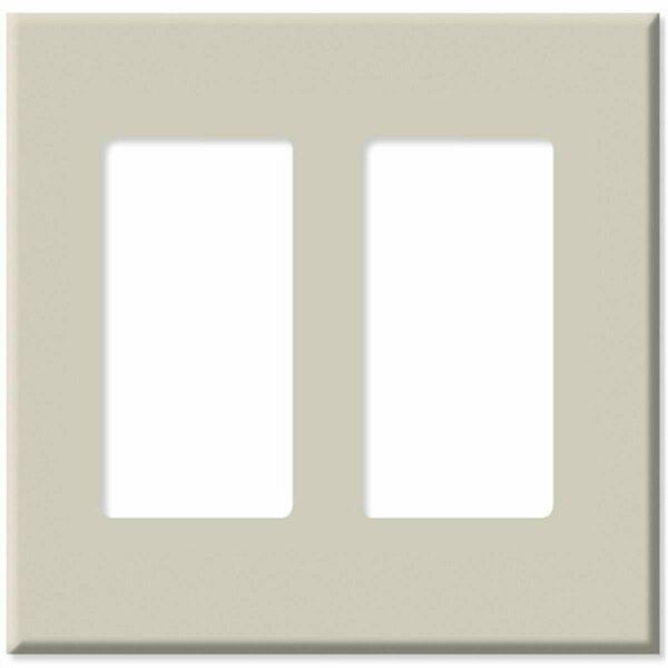 Ezgeneration LV80309x-LV80309T Decora Plus Screwless Snap-On Wallplate- 2 Gang- Light Almond EZ2985562